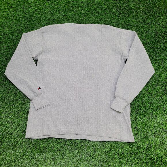 Vintage Champion Ribbed Sweater Large 22x28 Gray - Picture 2 of 13